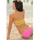 Maillot de bain femme bandeau sequin rouge