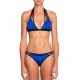 Maillot de bain triangle bleu et dentelle noire