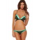 Maillot de bain femme triangle noir et rose