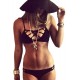 Maillot de bain femme triangle ajouré noir