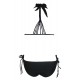 Maillot de bain femme triangle noir ficele tressée