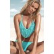 Maillot de bain femme bleu à franges