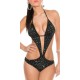 Trikini noir et strass rose