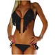Maillot de bain femme noir à franges
