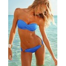 Maillot de bain bandeau effet push-up bleu