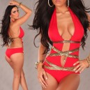 Maillot de bain femme 1 pi&egrave;ce trikini crois&eacute;