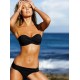 Maillot de bain bandeau effet push-up noir