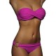 Maillot de bain bandeau effet push-up rose
