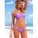 Maillot de bain bandeau effet push-up violet