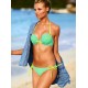Maillot de bain push-up vert et bleu