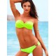 Maillot de bain bandeau effet push-up vert fluo
