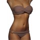 Maillot de bain bandeau effet push-up marron