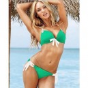 Maillot de bain push-up vert et blanc