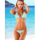 Maillot de bain bleu avec chaine dor&eacute;e