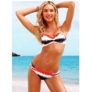 Maillot de bain bandeau d&eacute;grad&eacute; noir,blanc et rouge