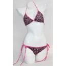 Maillot de bain sexy l&eacute;opard et dentelle rose