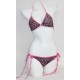 Maillot de bain sexy léopard et dentelle rose