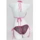Maillot de bain sexy léopard et dentelle rose
