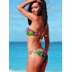 Maillot de bain bandeau twist multicolore