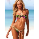 Maillot de bain bandeau twist multicolore
