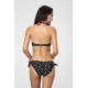 Maillot de bain push-up noir à pois blanc