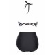 Maillot de bain femme style rétro noir à pois blanc