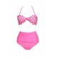 Maillot de bain femme style rétro rose à pois blanc