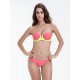 Maillot de bain push-up corail et jaune