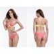 Maillot de bain push-up corail et jaune