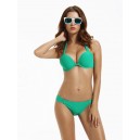 Maillot de bain corbeille effet push-up vert