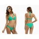 Maillot de bain corbeille effet push-up vert