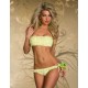 Maillot de bain femme bandeau jaune à franges