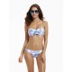 Maillot de bain bandeau effet push-up baroque bleu