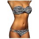 Maillot de bain bandeau effet push-up serpent noir