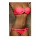 Maillot de bain bandeau effet push-up rose fluo