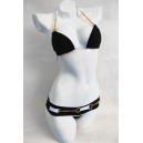 Maillot de bain petit chic blanc et noir et dor&eacute;