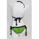 Maillot de bain sexy léopard vert et dentelle noire