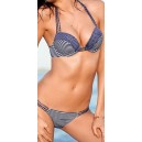 Maillot de bain corbeille rayure bleue et blanche