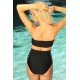 Maillot de bain femme style rétro noir et pois blanc