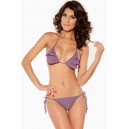 Maillot de bain femme violet &agrave; frange