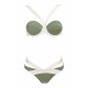 Maillot de bain push-up vert et blanc