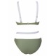 Maillot de bain push-up vert et blanc