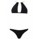 Maillot de bain triangle noir tour de cou collier