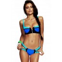 Maillot de bain corbeille bleu et noir