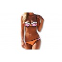 Maillot de bain corbeille orange, rose et blanc