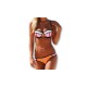 Maillot de bain corbeille orange, rose et blanc