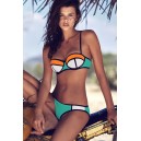 Maillot de bain corbeille bleu, blanc et orange