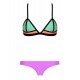 Maillot de bain femme triangle violet, vert et orange