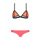 Maillot de bain femme triangle rose, orange et blanc