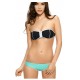 Maillot de bain bandeau zippé noir et vert
